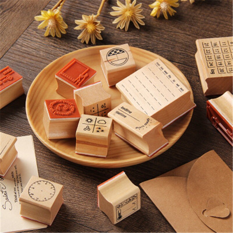 Basic Alphabet Number character stamp DIY wooden r... – Grandado