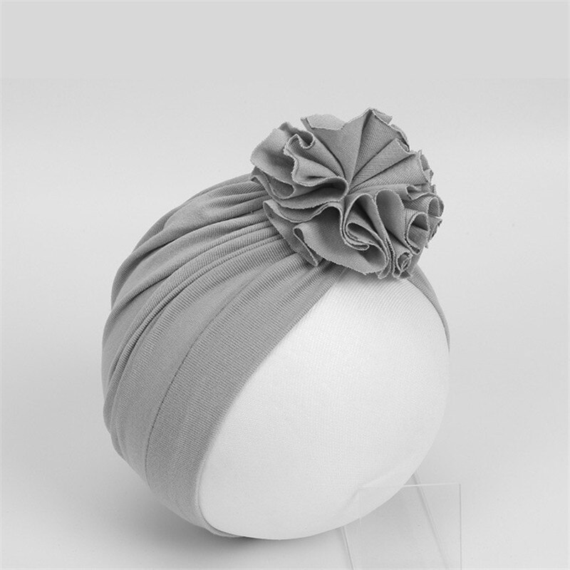 Söta småbarn barn bebis pannband flicka pannband bomull knut rosett turban pannband stretchigt flicka hårtillbehör pojke huvudbonader: En grå