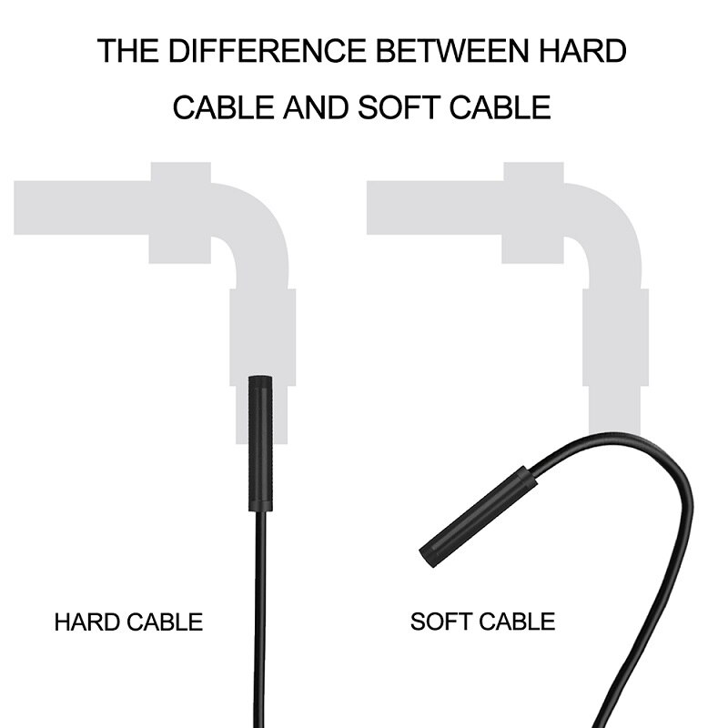 F99 WIFI Endoscope Camera 8mm lens HD720P 1m Soft Hard Cable wireless waterproof inspection borescope for smart phones dfdf