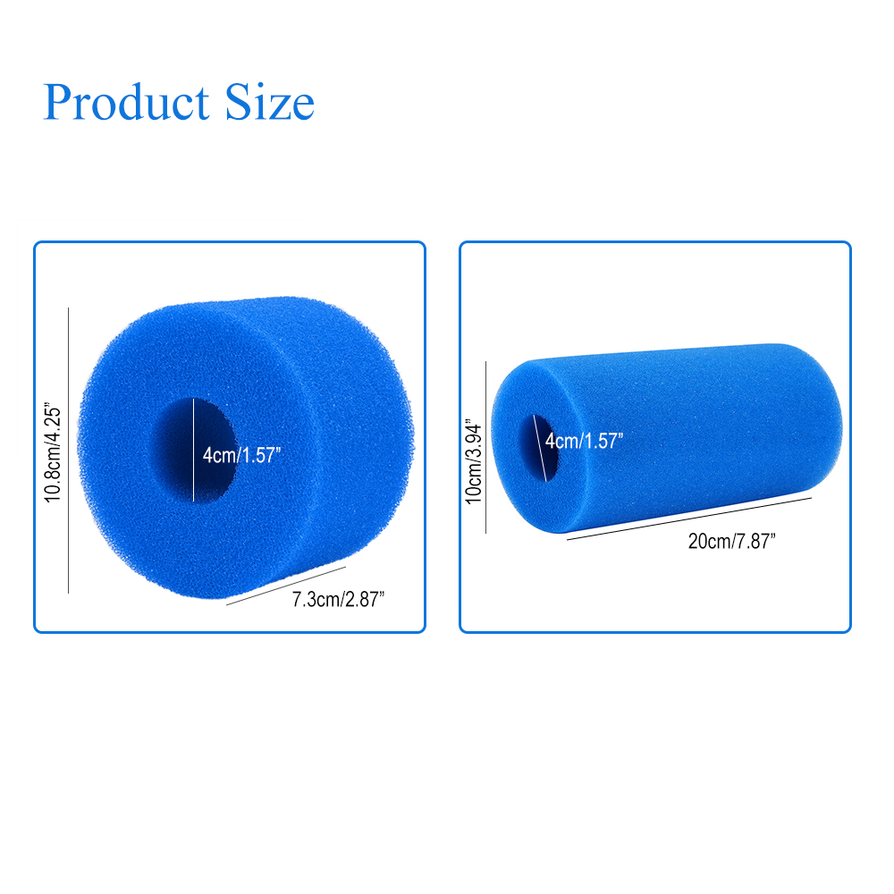 Reusable Washable Swimming Pool Filter Foam 10.8x4x7.3cm Sponge Cartridge Foam Suitable Bubble Jetted Pure SPA For Intex S1 Type