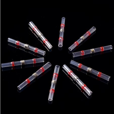 10/30/50PCS Waterproof Solder Seal Sleeve Splice Terminals Heat Shrink Electrical Wire Butt Connectors Kit Assortment 10-26AWG