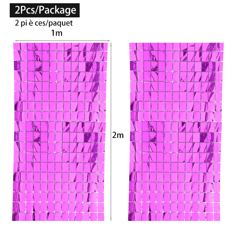2 Stks/partij Bruiloft Decoratie Kleine Vierkante Bachelorette Party Achtergronden Verjaardagsfeestje Decoraties Muur Achtergrond Gordijn: Rose Red