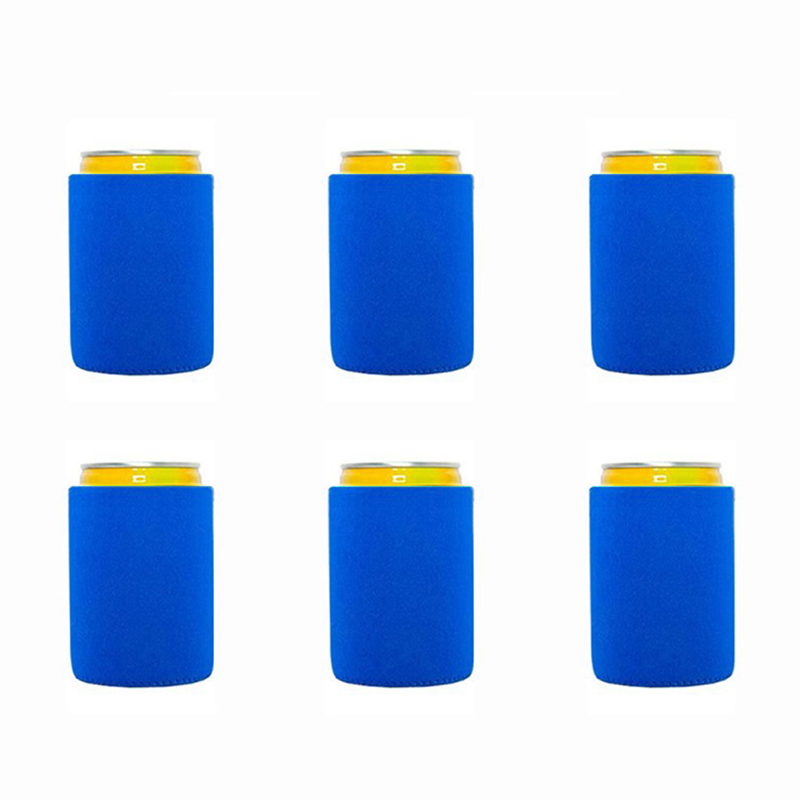 Refroidisseur de canette de bière chaude, manchons souples, support isolé réutilisable, bouteille d'eau de soda, camping, 6 pièces: kaki foncé