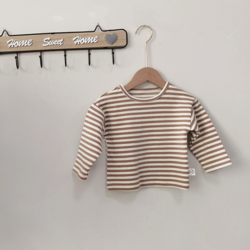 herbst Baby Jungen Und Mädchen Kleidung Set Baby Gestreiften Langarm T Shirt Und Baby Cord Body 2 stücke kinder Overalls Set