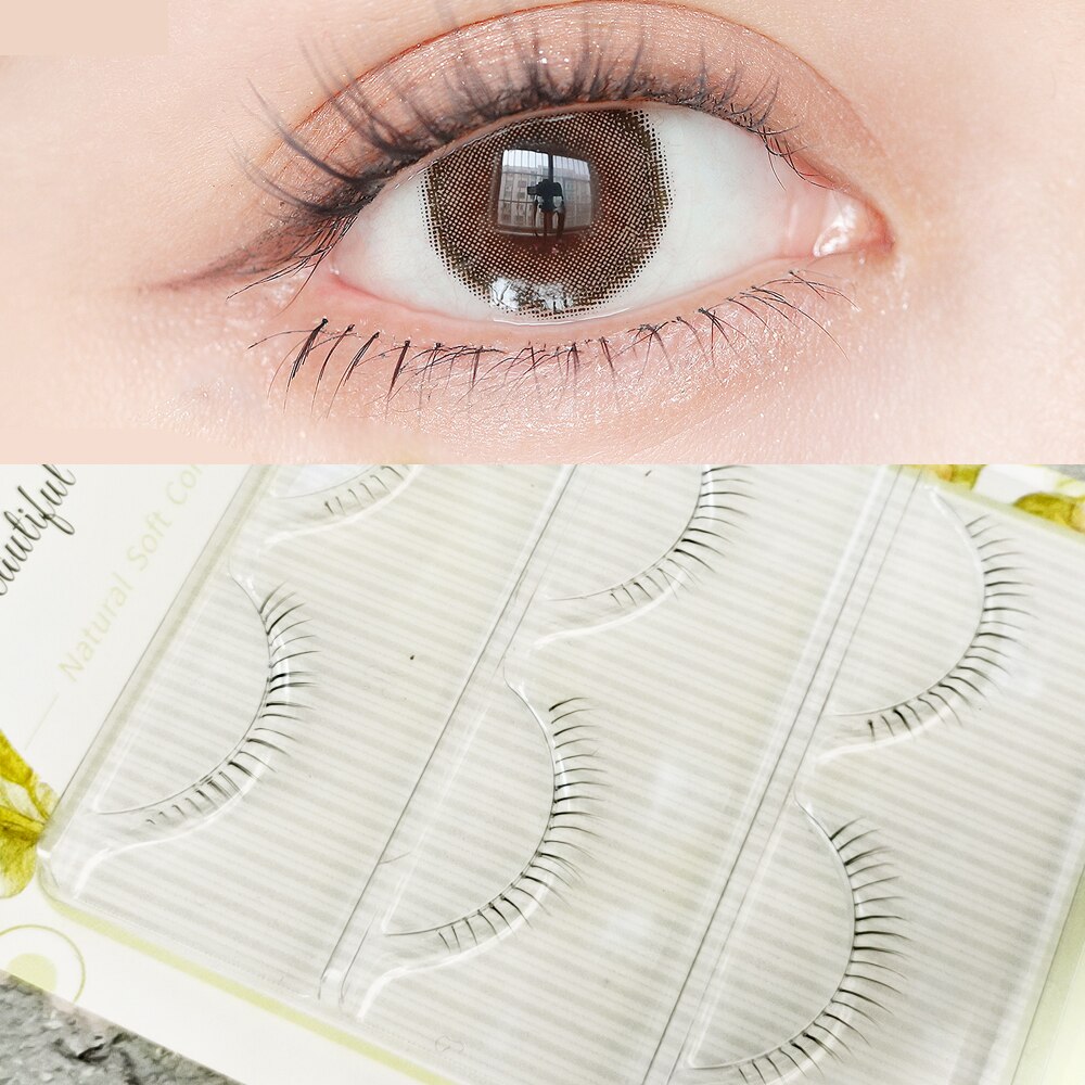 Faux-cils courts en vison, 5 paires, maquillage naturel, Cosplay sous les cils, Extension pour les yeux: S34-3pair