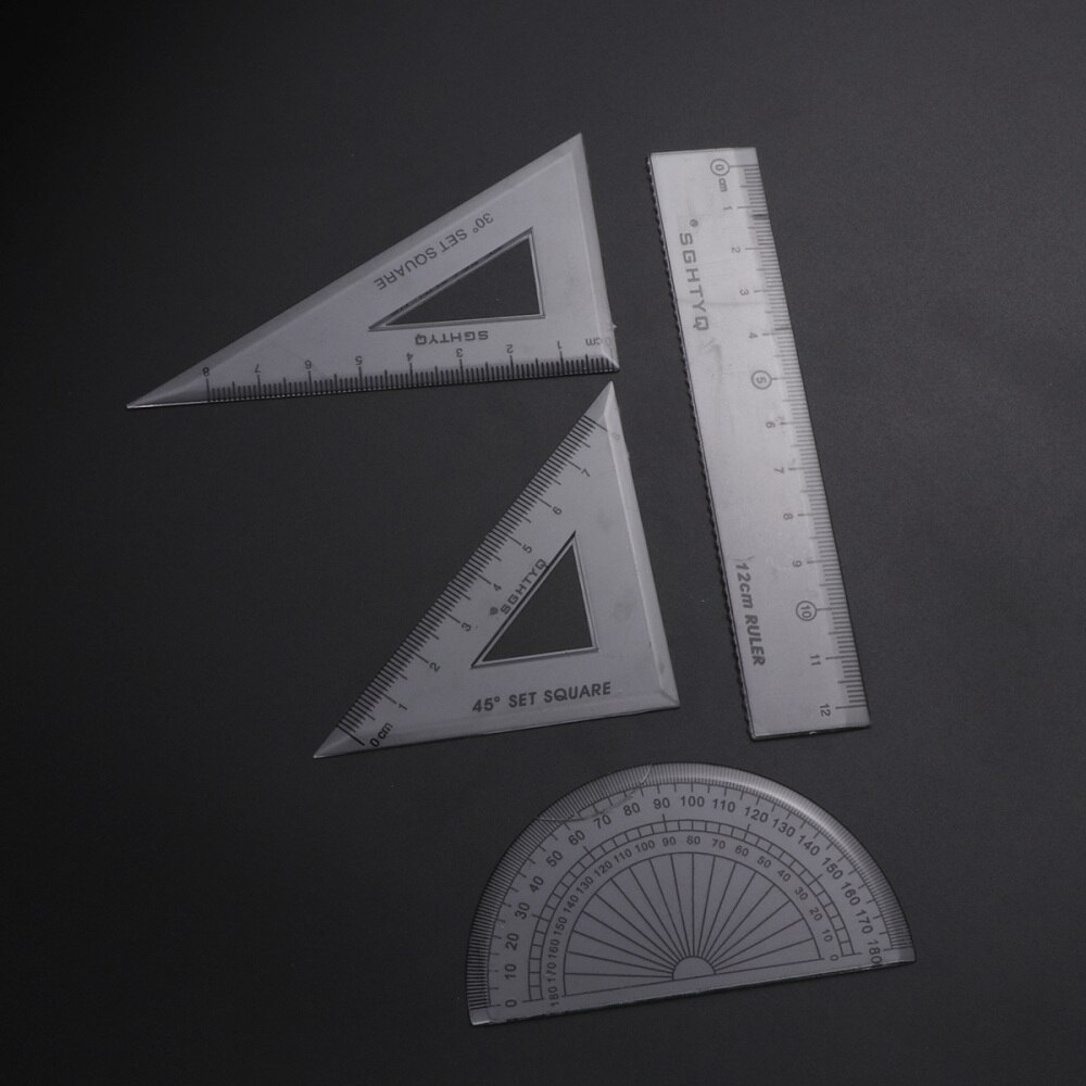 Compasses Set Geometry Drawing Tool with Protractor Divider Ruler Pencil Lead Eraser