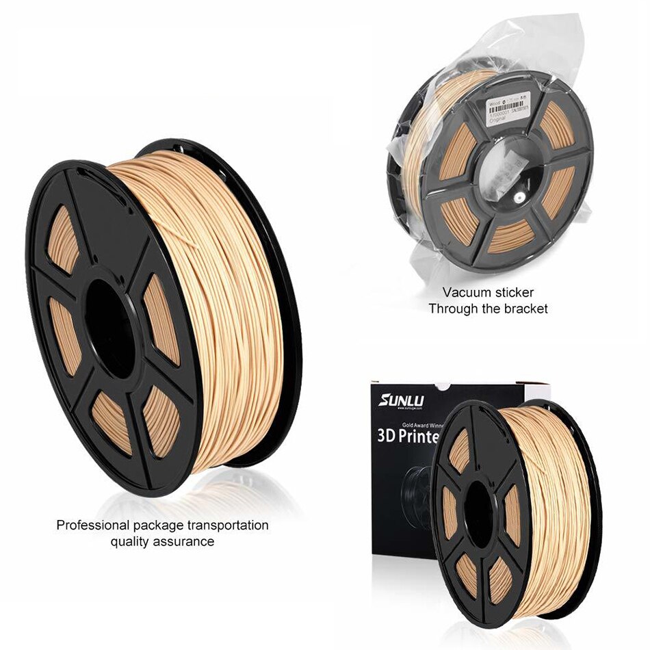 3D Printer Filament Wood Fast Wood Texture PLA 1kg 1.75mm Tolerance +/-0.02mm Non-toxic Printing Material for Artwork