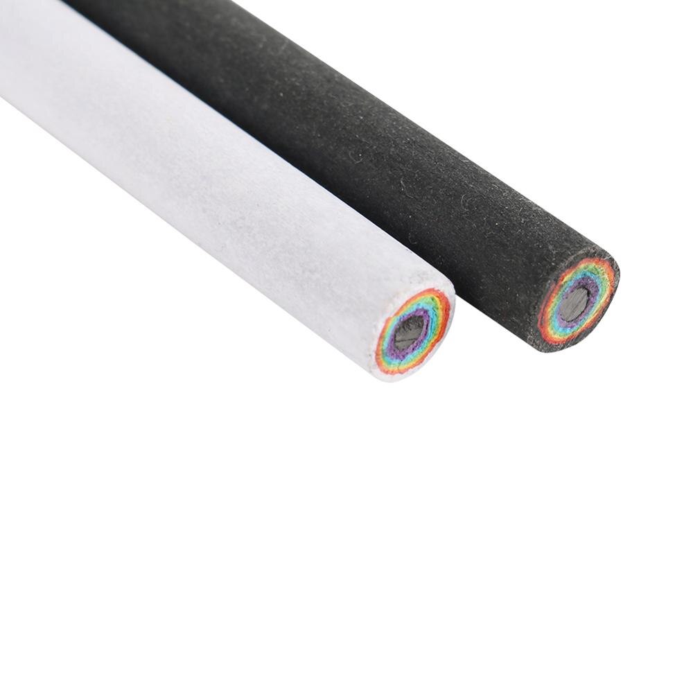 2 Stuks Leuke Houten Regenboog 2B Potlood Gradiënt Student Cilindrische Potlood Voor Kids School Kantoorartikelen Potlood Briefpapier