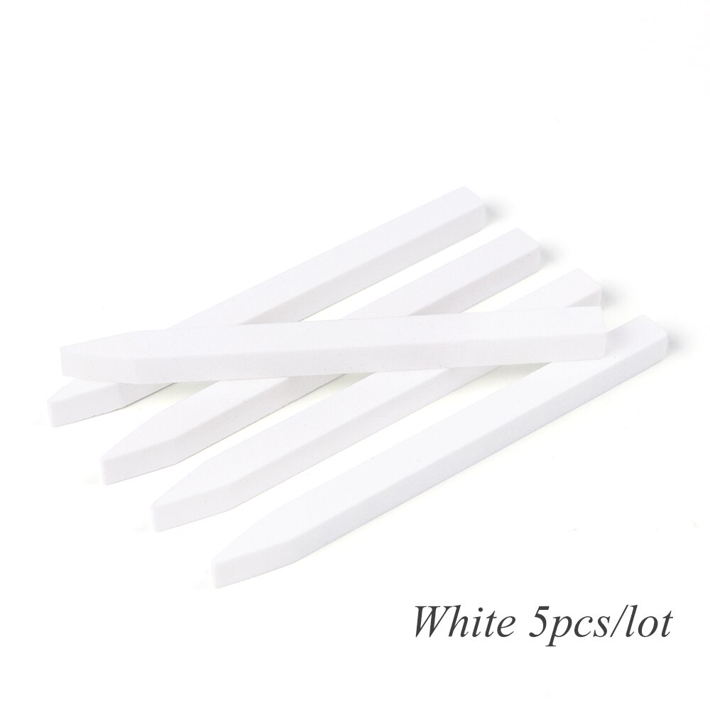 5 Pcs Nail File Cuticle Remover Nail Buffer Quartz Scrubs Steen Slijpen Staaf Gel Polish Manicure Nail Gereedschap JI1000: White