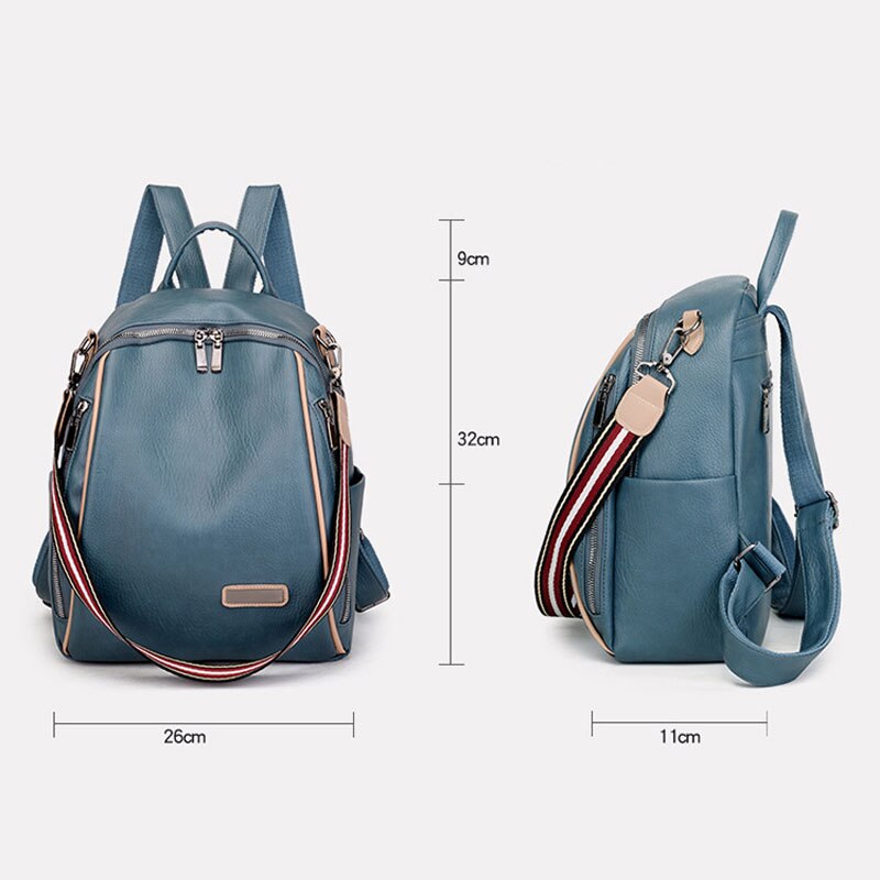 mochilas de cuero PU bolsos escolares para mujeres adolescentes mochilas para ordenador portátil de impermeables bolsas de viaje mochila femenina