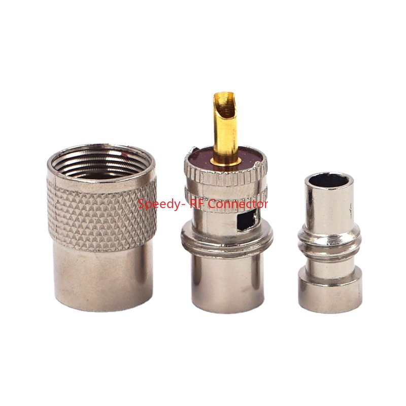 Conector de acoplamiento atornillado PL259 UHF macho reductor de soldadura UHF para Cable Coaxial RG58 RG142 LMR195 RG400 rápida