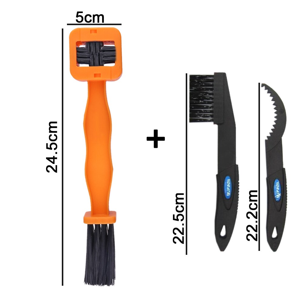 Plastic Motorfiets Fiets Chain Cleaner Brush Kit Gear Grunge Borstel Mtb Bike Machine Wasmachine Scrubber Fietsen Schoon Onderhoud: Orange Brush Set
