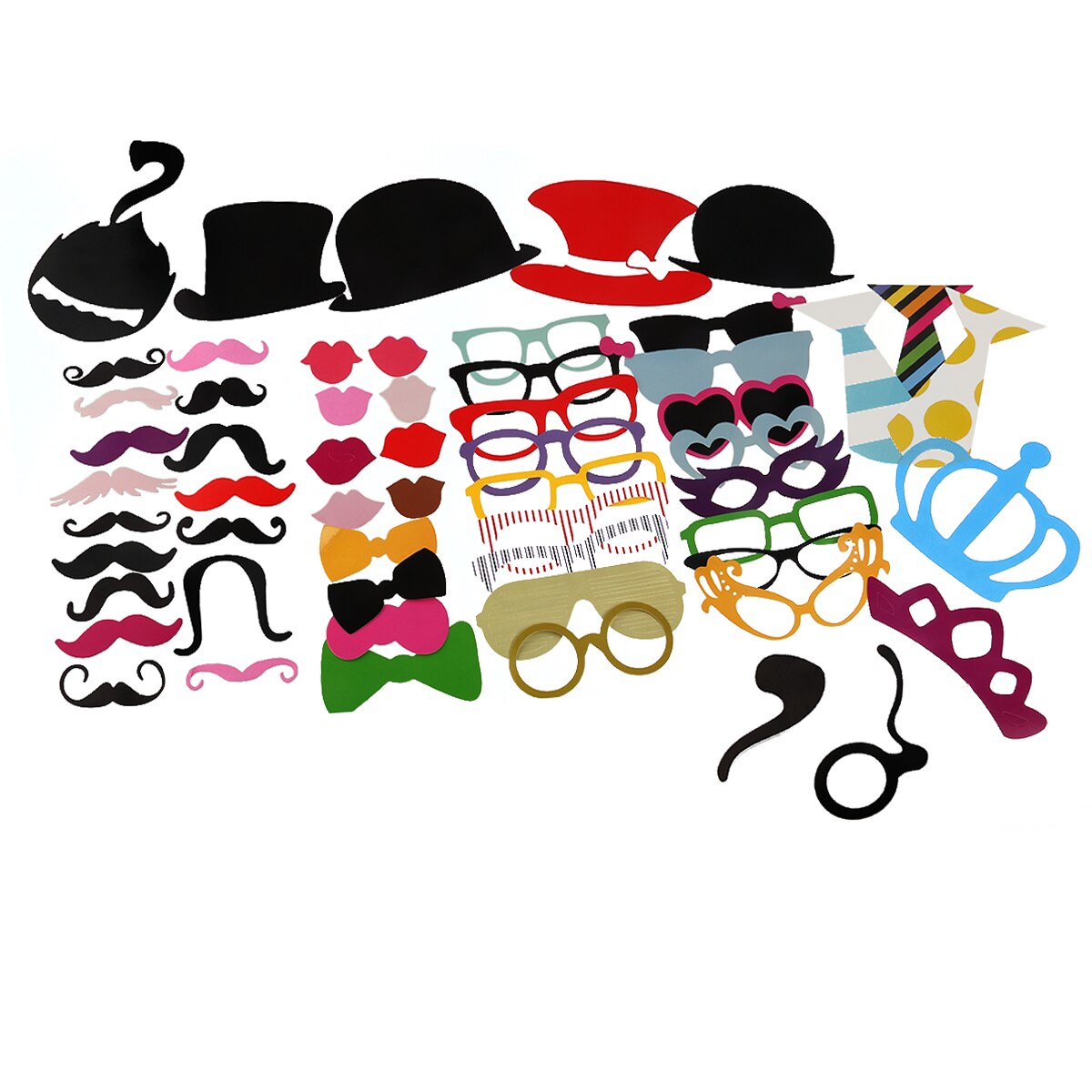 TINKSKY 60pcs Funny Photo Booth Props Mustache Mask for Wedding / Party / Christmas (Mixed Style)