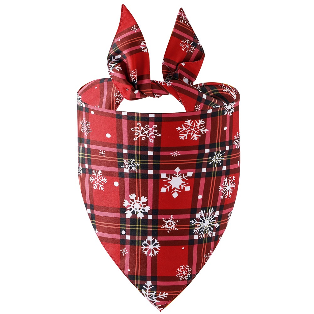 Kerst Plaid Hond Bandana Klassieke Plaid Sneeuwvlok Pet Driehoekige Slabbetjes Sjaal Huisdieren Beauty Accessoires Kraag: 1