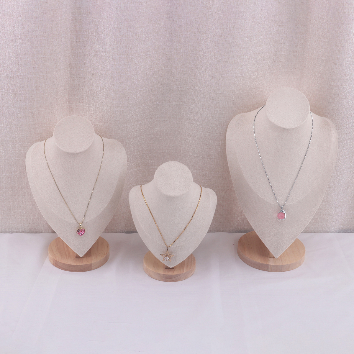 Fluwelen portret ketting display hanger organisator sieraden display standaard sieraden mannequin buste ketting hanger etalage