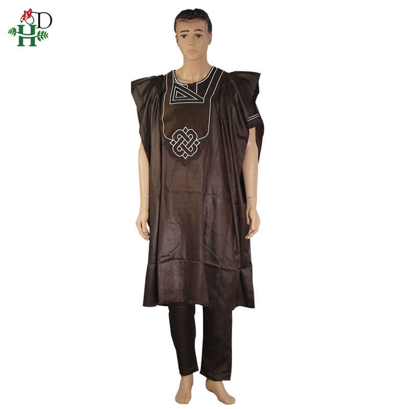 Pas de chapeau dashiki broderie africaine hommes vêtements riche bazin hommes costume hauts chemise pantalon 3 pièces ensemble grande taille PH3062