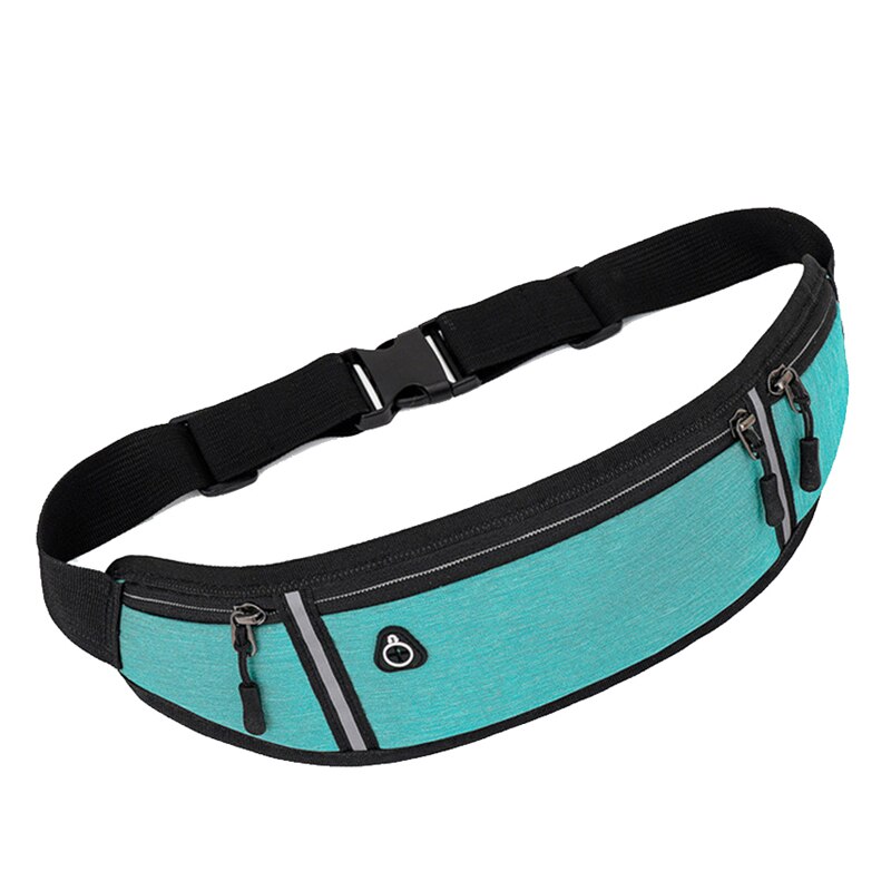 1 PCS Running Waist Bag Marathon Running Bag Sports Fitness Pack Waterproof Bag Waterproof Phone Outdoor Riding Belt Waist Bags: Lake Blue