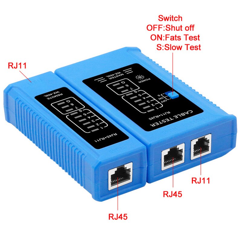Nätverkskabel testare  rj45 rj11 rj12 cat 5 utp lan kabel tester detektor fjärrtestverktyg nätverk