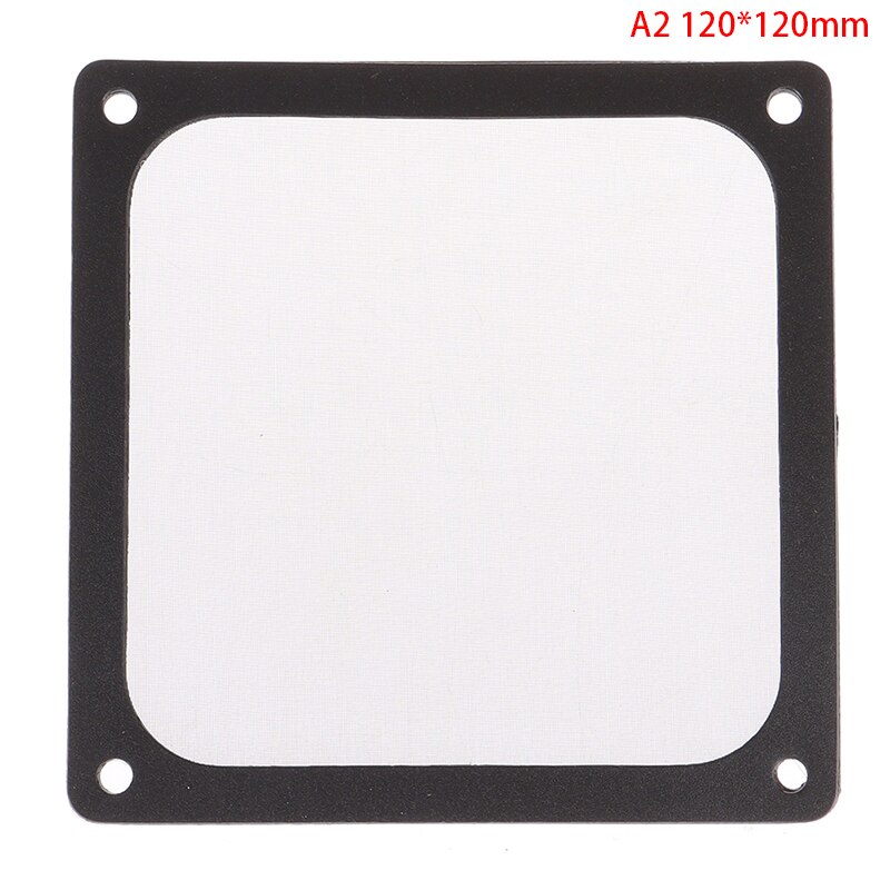 Cadre magnétique noir maille anti-poussière couvercle PC poussière filtre magnétique 12CM 14CM 8CM avec vis pour ventilateur de boîtier 120x120mm 140x140mm,80x80: A2