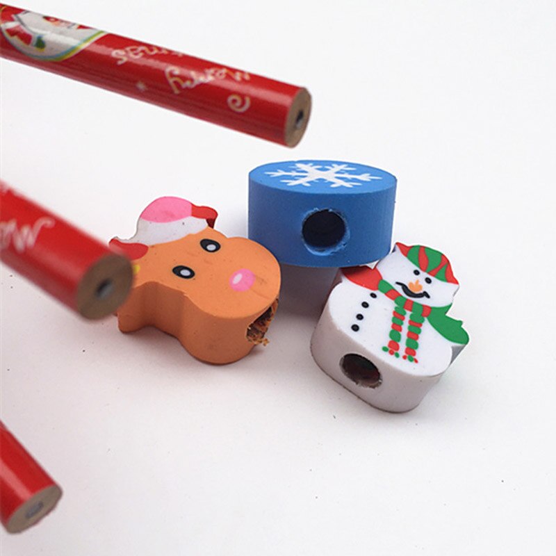 8Stck Kreative Weihnachten Bleistift Schreibwaren Weihnachten Bleistift Radiergummi einstellen Weihnachten Schüler Art Büro &Ampere; Schule Liefert