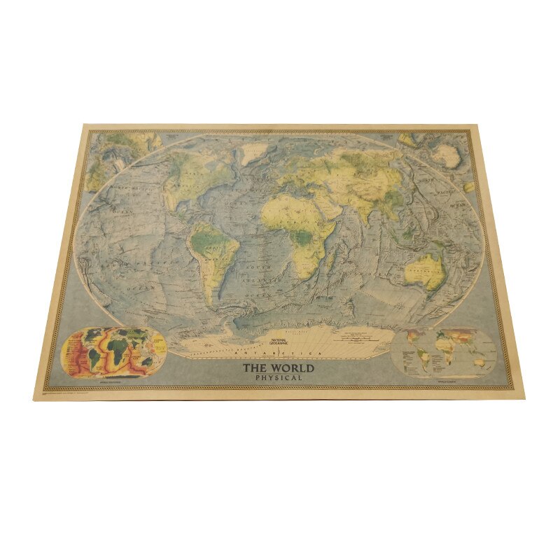 1 Pcs Wall maps of the world 72*51cm Student stationery School stylistic album decorative wall stickers Stylistic student school