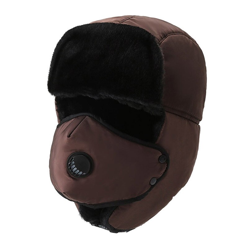 Cálidos gorros impermeables para hombre y mujer, gorros de estilo Bomber rusos, Unisex, para invierno, senderismo, orejeras, gorra gruesa y cálida: coffee