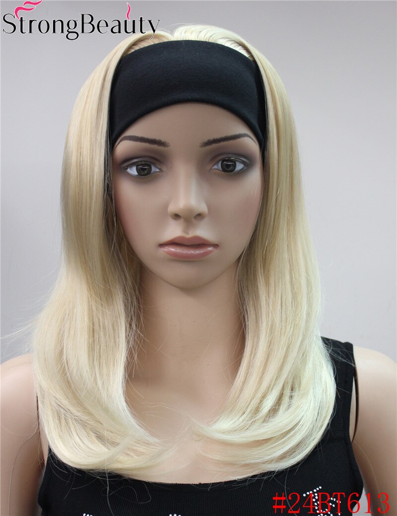 forte di Bellezza Lungo Ondulato Sintetico Senza Cappuccio Parrucche Mezza le signore '3/4 Parrucca con La fascia Parrucca: 24BT613