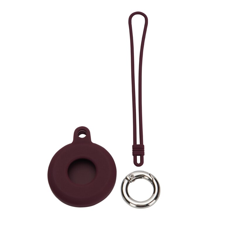 Siliconen Lederen Case Voor Airtags Lederen Beschermhoes Met Sleutelhanger Anti-Kras Draagbare Accessoires Protector Cover Airtag: 06