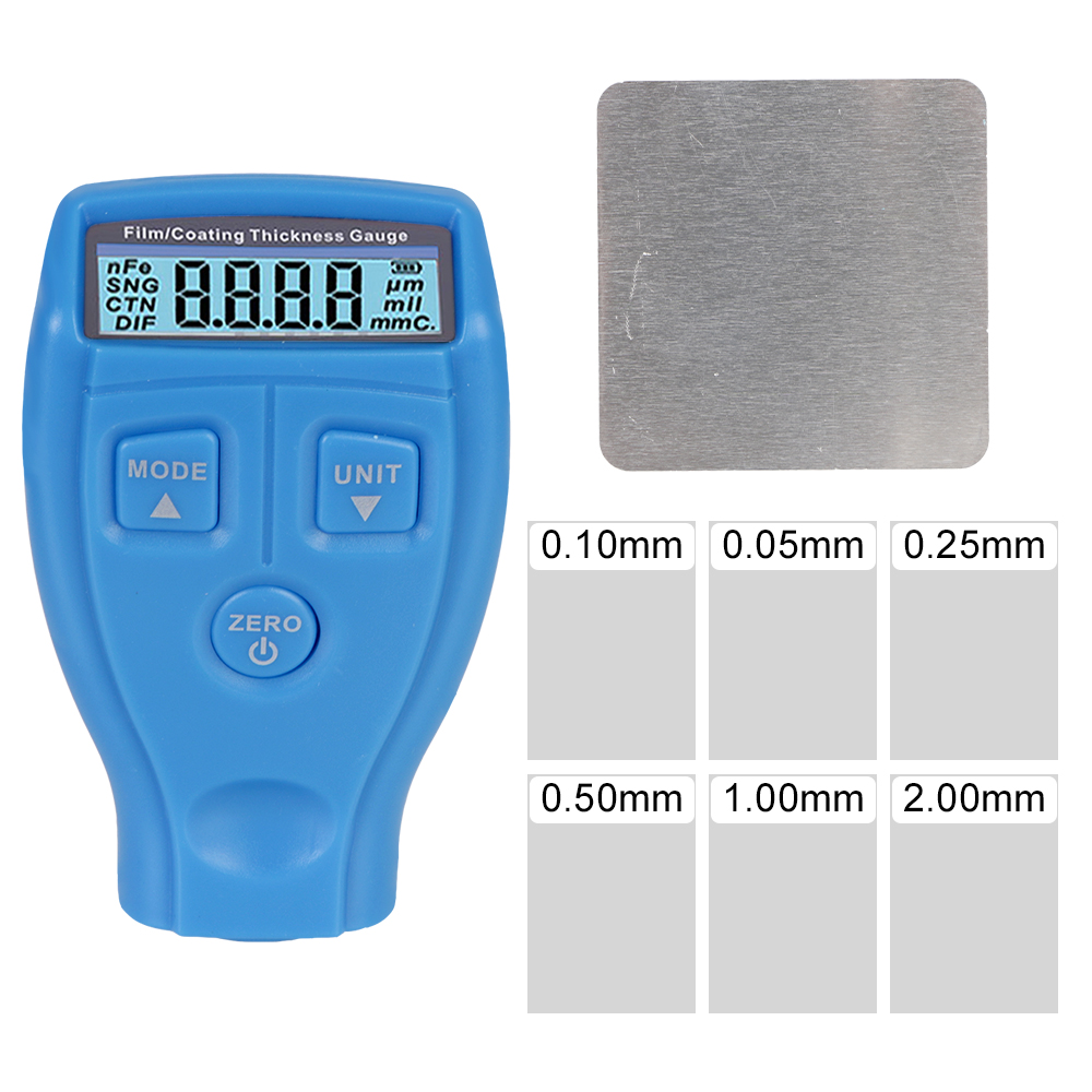 Automotive Test Tool Car Paint Thickness Tester Auto Film Coating Thickness Gauge Meter Coating Tester Meter Manual Paint Tool: Blue