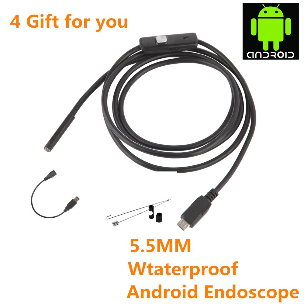 5.5mm Lens 2 m/3.5 m/5 m Semi-Rigide Kabel Android USB Endoscoop Camera Waterdicht borescopen Mini Camera Voor PC Android Telefoon