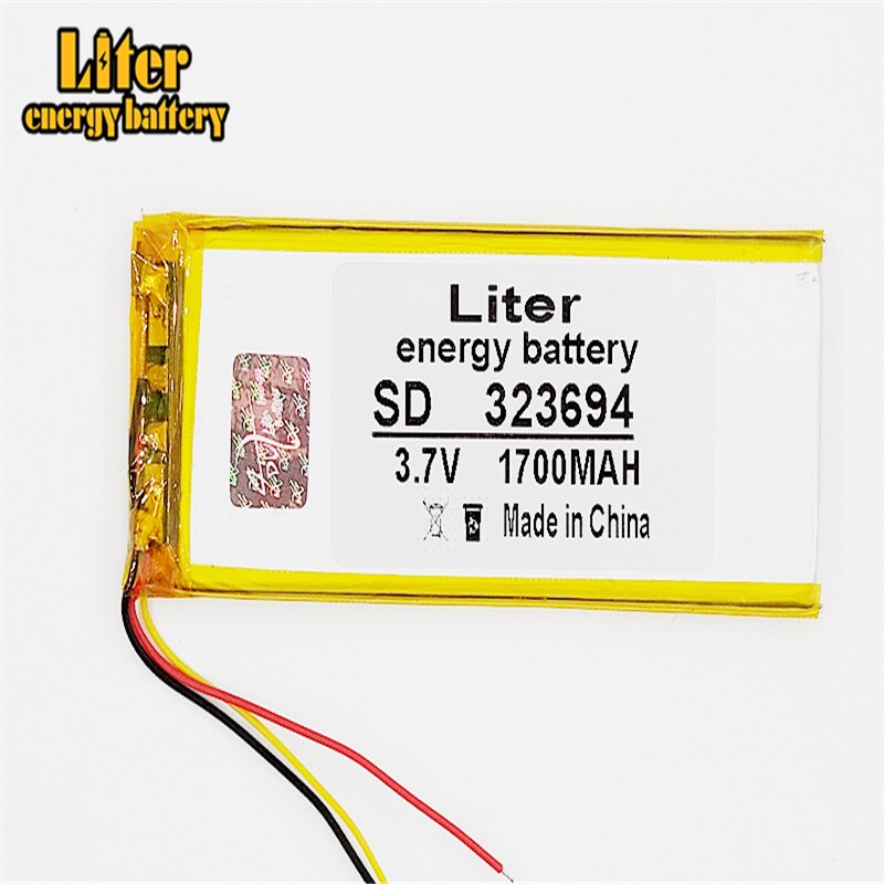 3 -draads 323694 3.7v 1700 mah batterij li-lion voor chinese kloon mtk telefoon goophone  i6 6s ip6