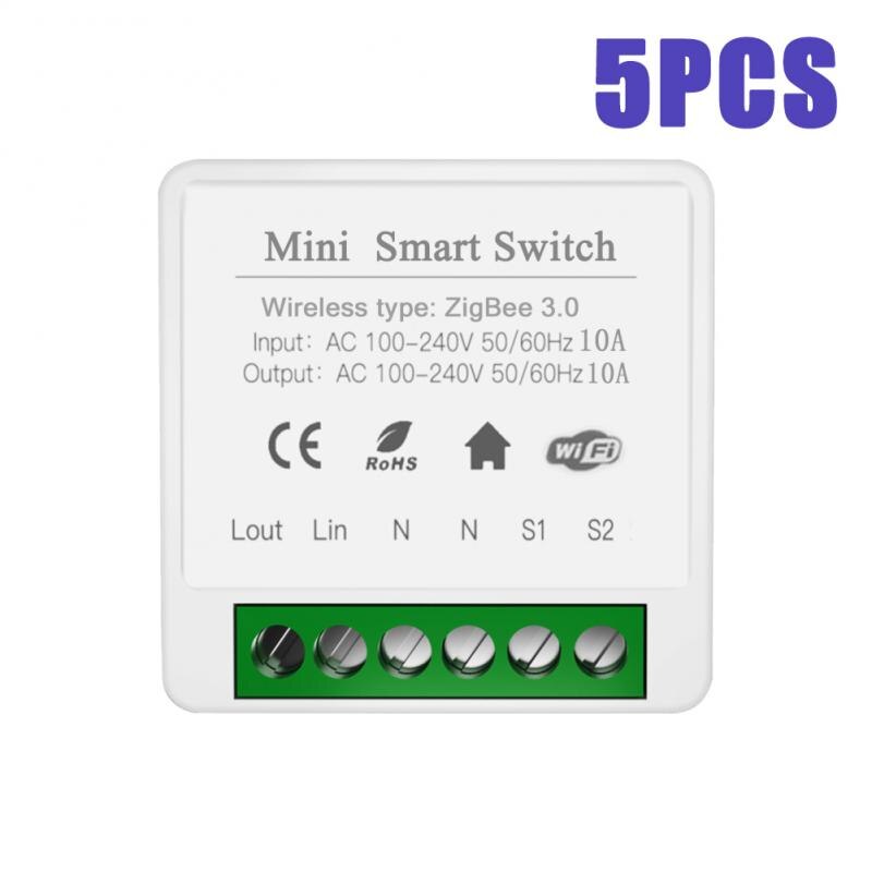 16A Tuya Mini zigbee Switch Module Smart Life Remote Voice Control Smart Light Switch Module Smart Home With Alexa Google Home: plum