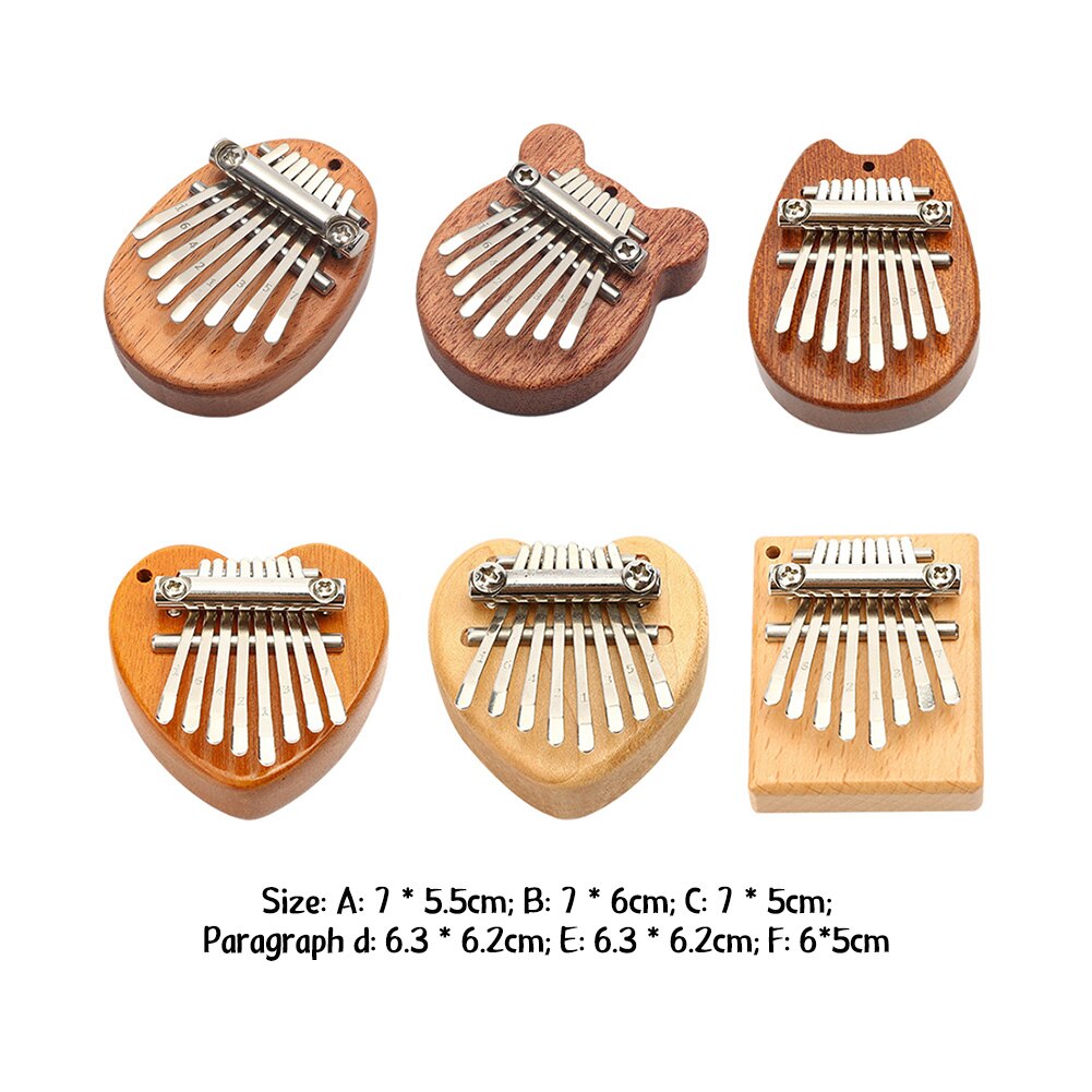 Retro Kalimba Draagbare Duim Piano Houten Exquise Vinger Harp Muzikale Mbira Instrument Voor Kinderen Volwassen Beginners 8 Toetsen