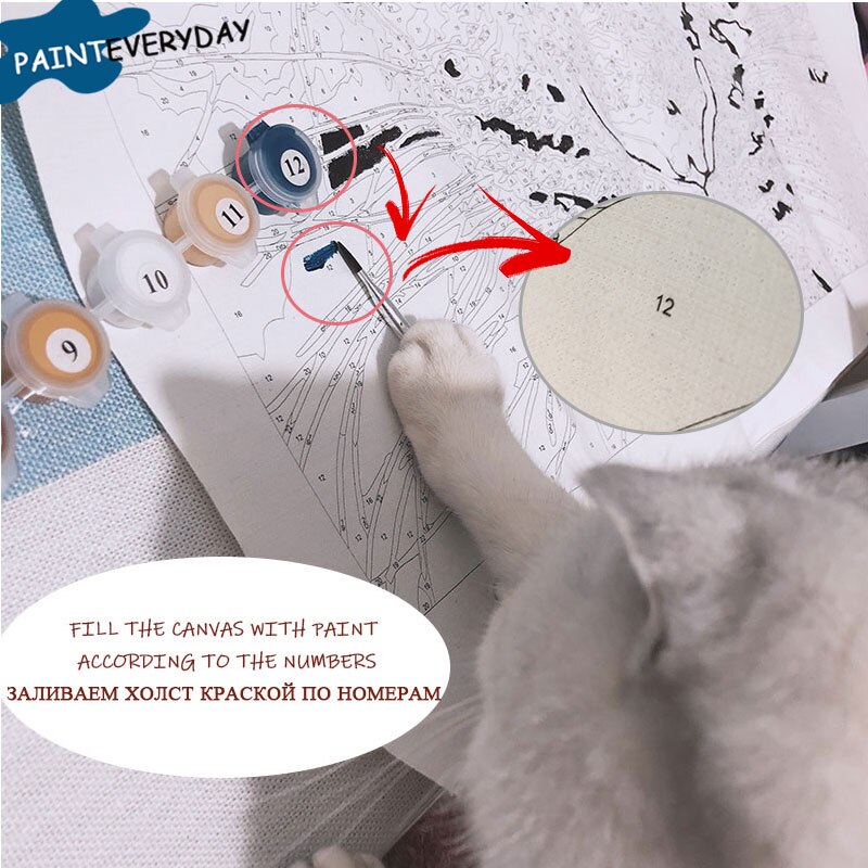 PaintEveryday Acrylic Paintings By Numbers Animals Oil Painting Handmade DIY Paintings Children Picture Fast