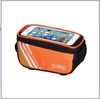 Waterdichte Fietstas Nylon Bike Cyling Mobiele Mobiele Telefoon Bag Case 5.5 ''6'' Fietstassen Frame Voor Tube tassen Accessoires: Oranje