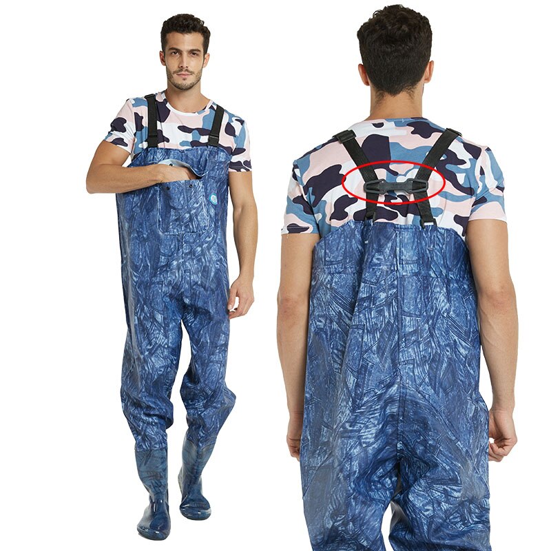 Fishing Waders With Wading Pants Boots Nylon + PVC Adjustable Shoulder Strap Lure Fishing Gear Boot Wader A135