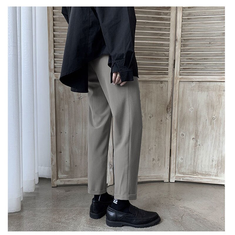 Pantalones de traje de negocios para hombre, Pantalón elástico, color sólido, holgado y cómodo, color negro y azul, talla 29-40