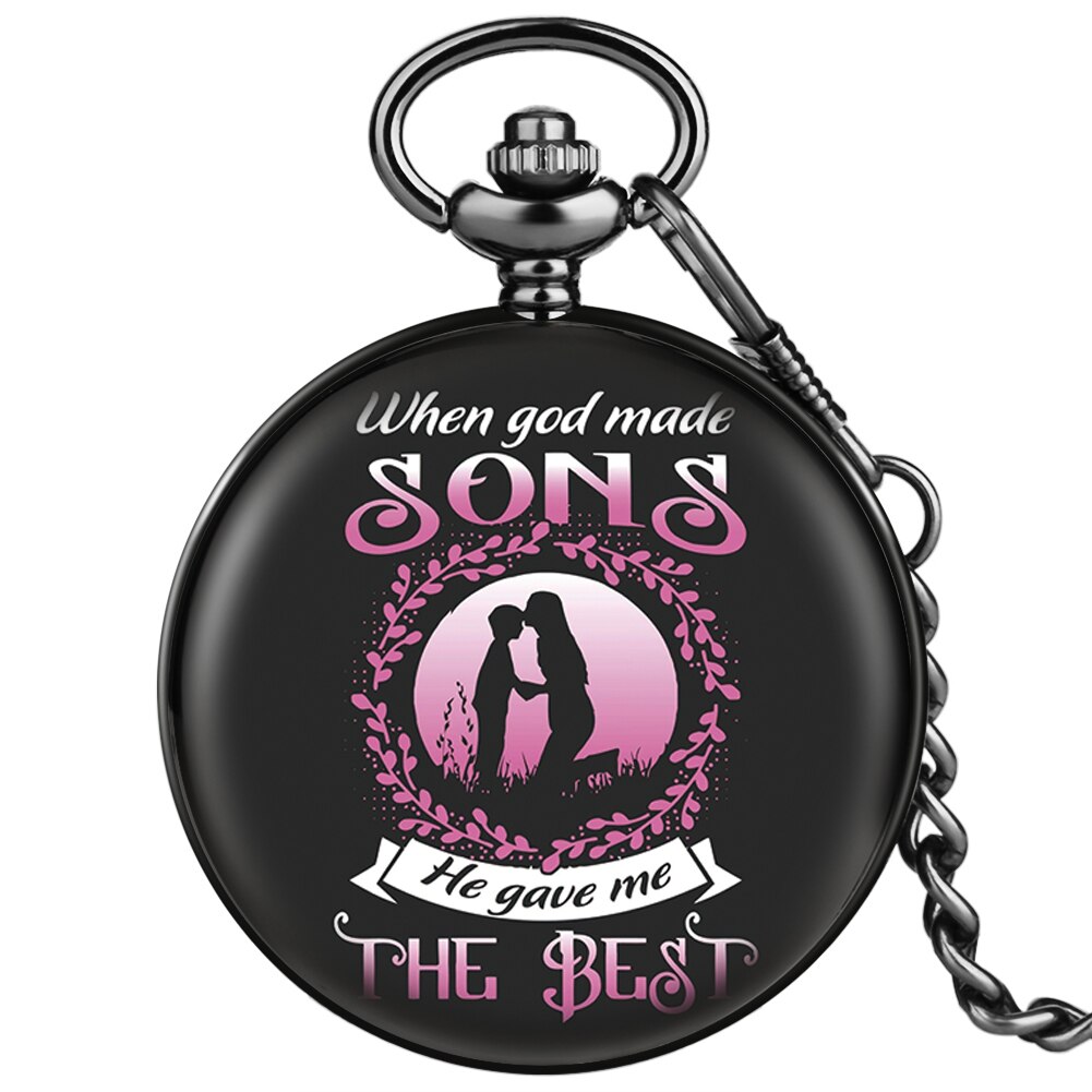 Men's Portable Pocket Watch He Gave Me The Best Digital Clear White Dial Thick Chain Necklace Best Anniversary For Son