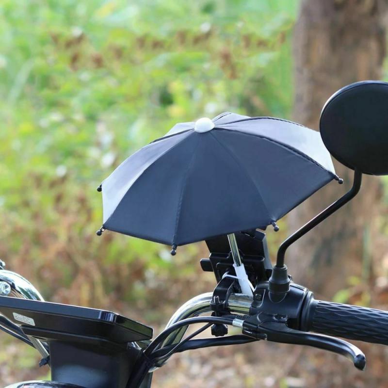 soporte para teléfono, Mini sombrilla, accesorios de decoración, paraguas automático móvil de poliéster, soporte Universal para coche