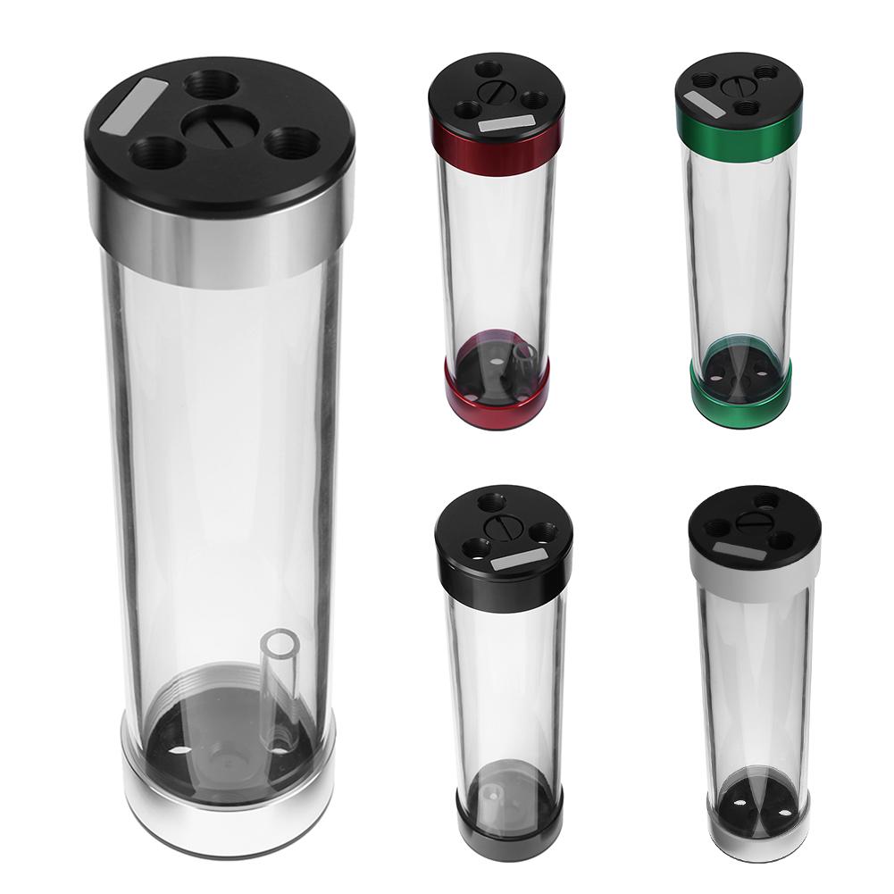 234mm Cylinder Reservoir Water Tank Water Cooling Kit for PC Liquid Cooling,Hole location: G1 / 4 thread * 8, joint: Top 4 holes