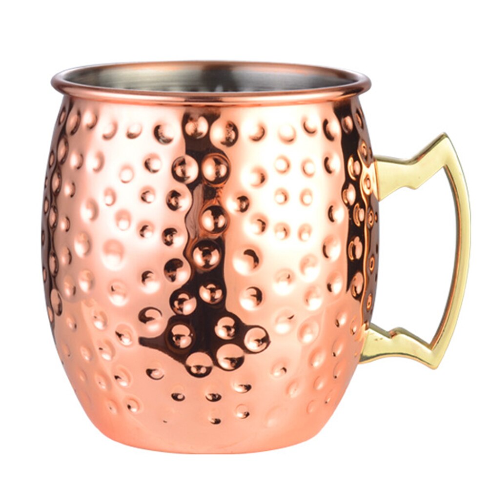 530ml 18 Ounces Hammered Copper Plated Moscow Mule Mug Beer Cup Coffee Cup Mug Copper Plated canecas mugs travel mug: 01