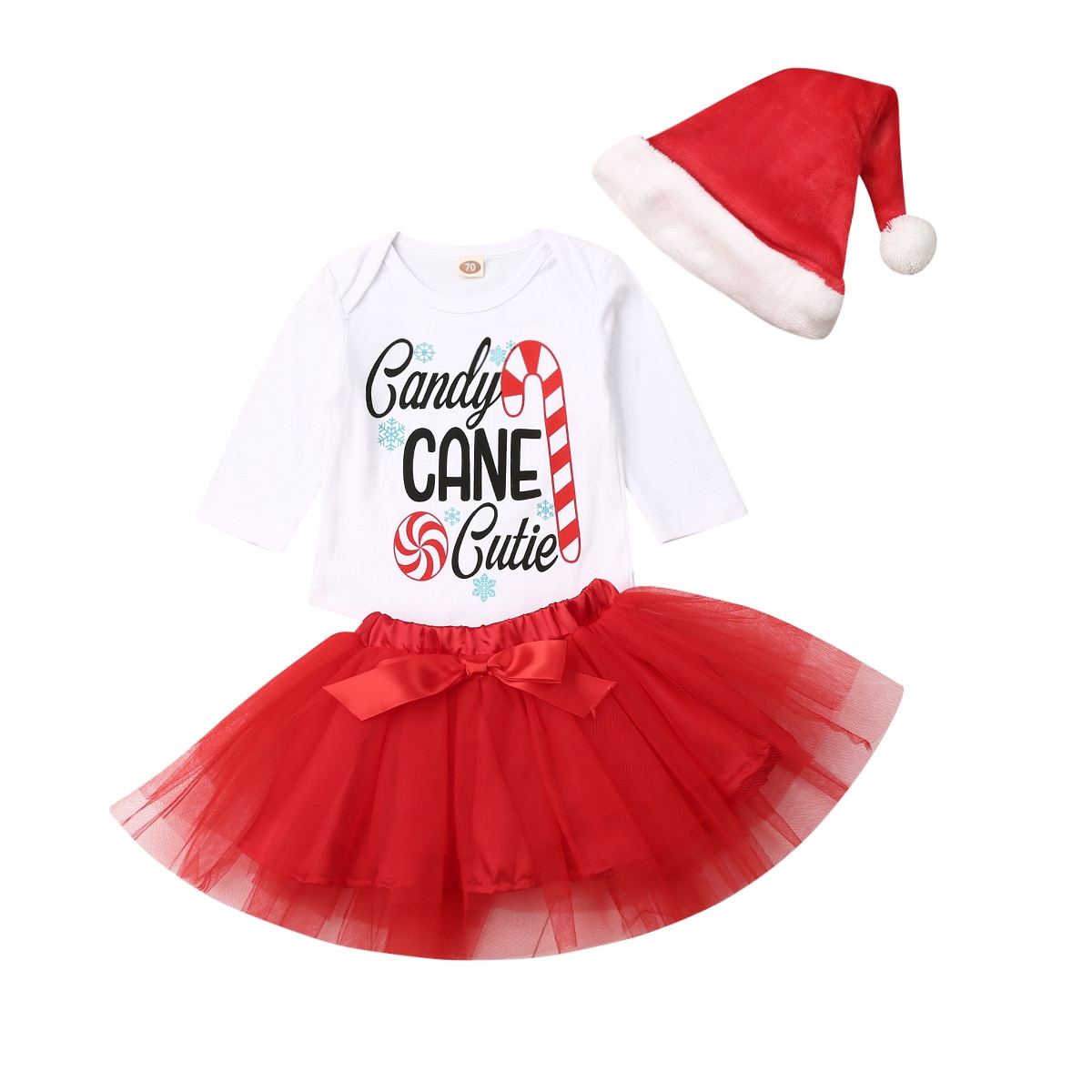 Bebê recém-nascido meninas 0-18m natal topos macacão tutu saias chapéu roupas roupas 3pcs menina natal pettiskirt bonito confortável