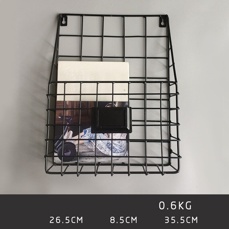 Simple Wrought Iron Wall-mounted Large Newspaper and Magazine Rack Office Wall Decoration Book Newspaper Storage Rack