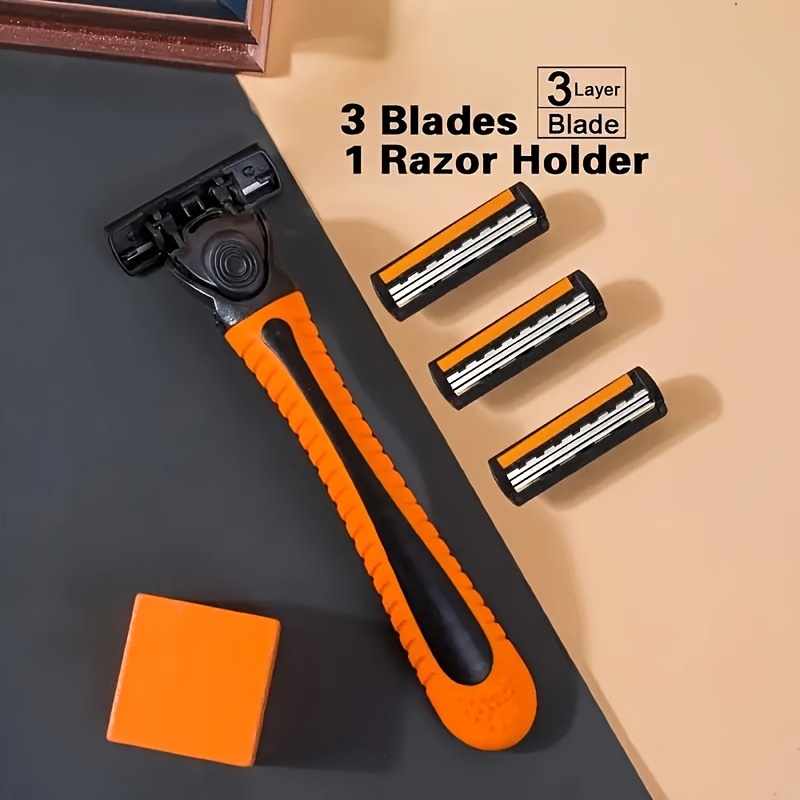 3-laags scheerapparaatzakPremium roestvrijstalen veiligheidsscheermes met vervangbare mesjes - Glad en comfortabel scheren voor mannen en vrouwen
