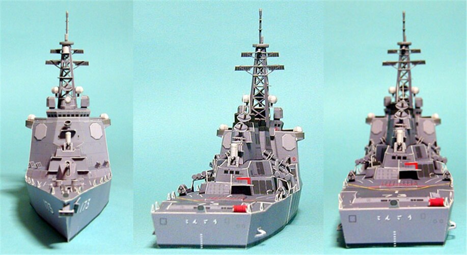 1:268 Japan DDG173 JDS Kongo-class Missile Destroyer Handcraft Paper Model Kit Handmade Toy Puzzles
