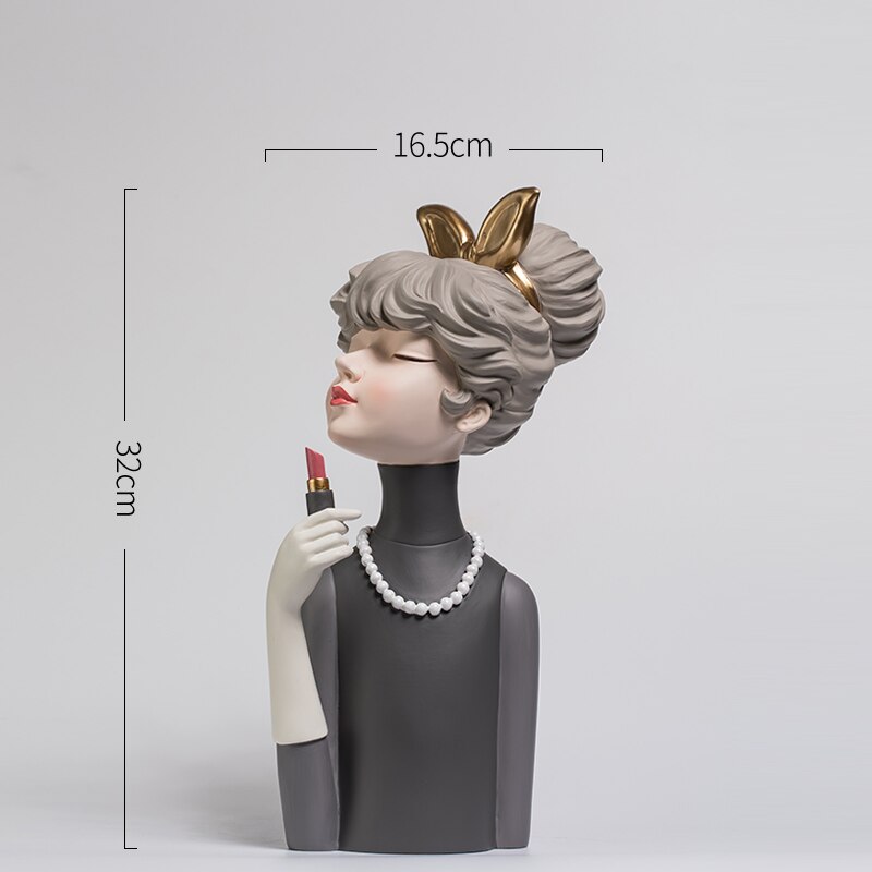 Estatua de chica nórdica para decoración del hogar, escultura de resina moderna para oficina y sala de estar, figuritas decorativas para interiores, accesorios de decoración del hogar: K