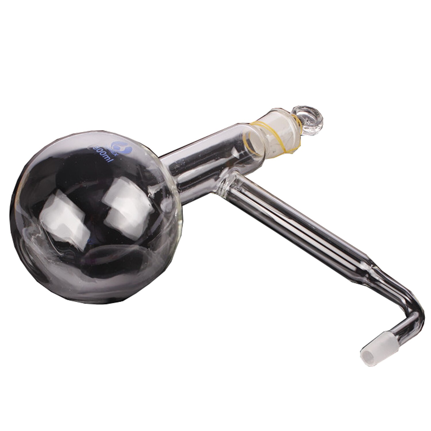 Lab Distillation Aparatus Glassware Kits:Distillation Flask,Condenser,Ox Horn Tube, Separatory Funnel, Flat-bottomed Flask: 500ml distill flask