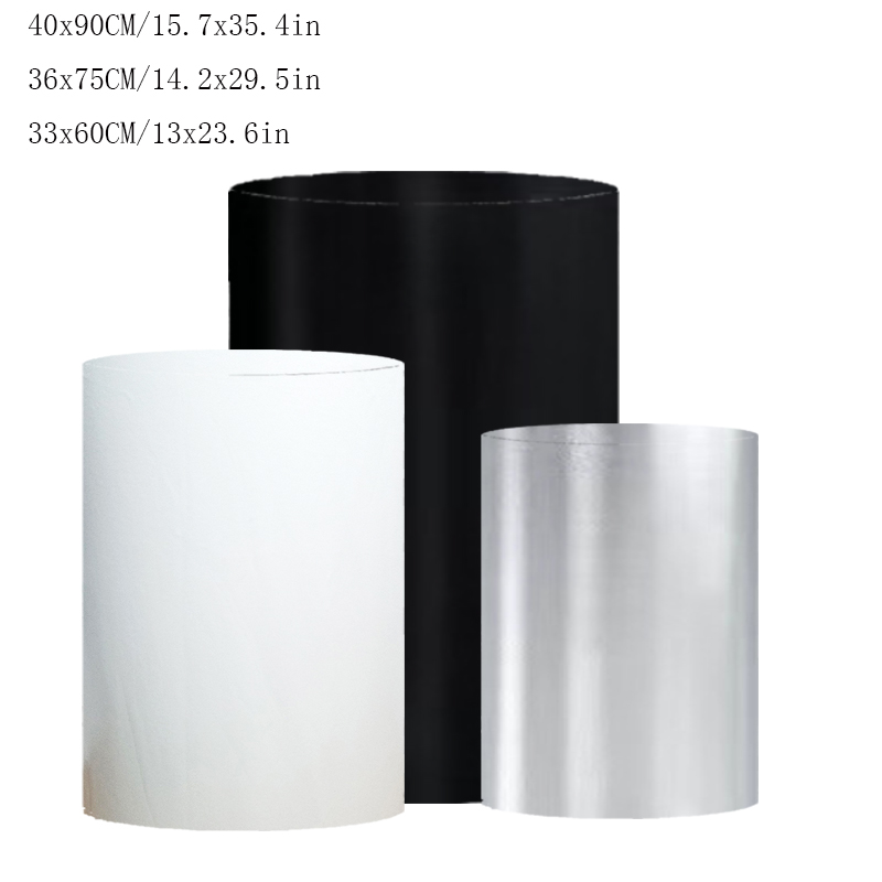 3 PCS Pink Pedestal Covers Birthday Party Decoration Gold White Fairy Tale Plinth Cover Cylinder Cover Event Props Elastic: Coffee