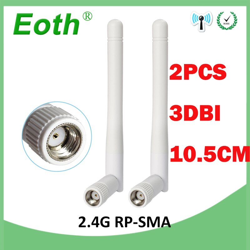 2.4Ghz Antenne Wifi 3dbi RP-SMA Mannelijke Connector Wifi Antenne 2.4G Antena Iot Wit Wi-fi Antenne Waterdicht Wifi antenas
