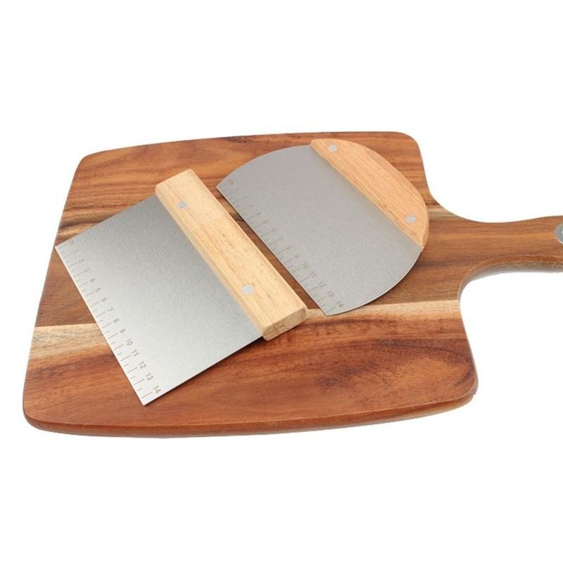 1 ud. Espátula para masa de acero inoxidable cortador de pastelería graduado para pan galletas masa espátula herramientas para hornear utensilios de cocina